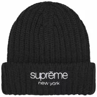 Supreme Chunky Rib Classic Logo Beanie Black