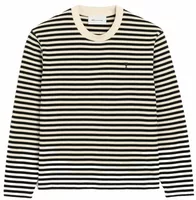 Ami De Coeur Mariniere Cotton T-Shirt Black/Ivory