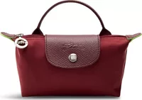 Longchamp Le Pliage Green Pouch with handle Pomegranate