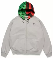 Pan African Peace Wreath Zip Up Hoodie Grey