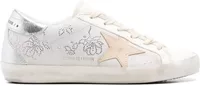 Golden Goose Super-Star White Swarovski Gray Star Silver Heel (W)