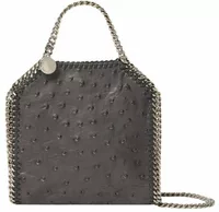Stella McCartney Falabella Ostrich Tiny Tote Bag Slate