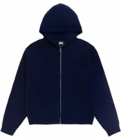 Stussy Waffle Cashmere Zip Hood Sweater Deep Navy
