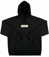 Supreme Burberry Box Logo Hooded Sweatshirt Black