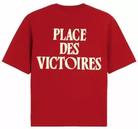 Printed Cotton Place Des Victoires T-Shirt Ruby Red/Ivory