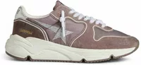 Golden Goose Running Sole Lavender Nylon Suede Printed Star Silver Leather Heel Tab (W)