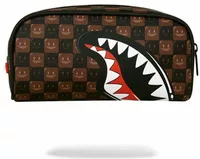 Sprayground Sharks In Paris WTF Bubble Brown Check Pouch Brown