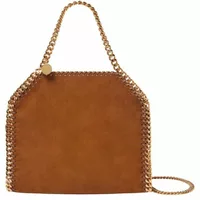 Stella McCartney Falabella Mini Suede Tote Bag Brandy