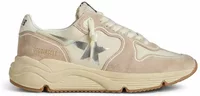 Golden Goose Running Sole Pink Nylon Suede Silver Printed Star (W)