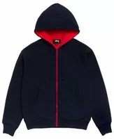 Double Faced Zip Hoodie Navy