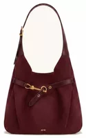 Faux Suede Hobo Bag Deep Burgundy