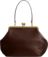 Coach Large Kisslock Frame Bag Brass/Dark Brown
