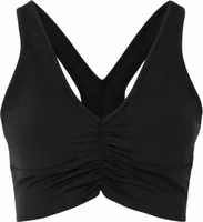 Alo Yoga Wild Thing Ruched Airbrush Sports Bra Black