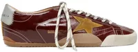 Golden Goose True-Star Burgundy Naplak Yellow Suede Star Silver Heel (W)