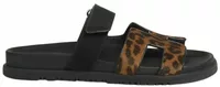Hermes Chypre Sandal Gold Noir Suede And Calfskin Leather