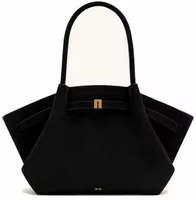 Medium Faux Suede Tote Bag Black