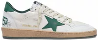 Ball-Star White Nappa Leather Green Leather Star Heel Tab (W)