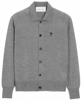 Wool Shirt Collar Ami De Coeur Cardigan Heather Grey/Black