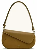 Faux Suede Panel Shoulder Bag Olive