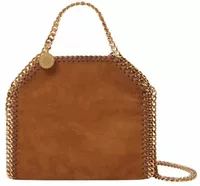 Stella McCartney Falabella Suede Tiny Tote Bag Brandy
