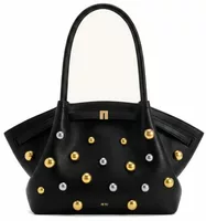 JW PEI Hana Large Studded Tote Bag Dark Black
