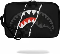 Sprayground Center Rip Revealing Gray Check Toiletry Brick Grey