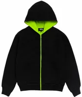 Double Faced Zip Hoodie Black