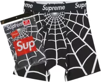 Supreme Hanes Spider-Man Boxer Briefs (2 Pack) Black