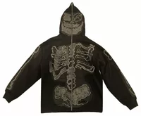 Cactus Jack by Travis Scott x Fragment Skeleton Graffiti Full Zip Hoodie Redux Brown