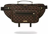 Sprayground Core Emboss Check Cargo Crossbody Brown
