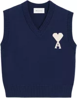 Ami Paris Ami De Coeur Sleeveless Crewneck Sweater Blue