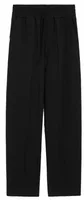Elasticated-Waist Wool Trousers Relaxed-Fit Black