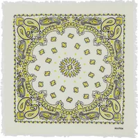 Small Cashmere Bicolor Bandana Hachi Yellow Black