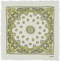 Small Cashmere Bicolor Bandana Hachi Yellow Black