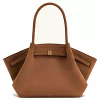 Medium Faux Suede Tote Bag Brown