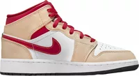Nike Air Jordan 1 Mid Light Curry Cardinal (GS)