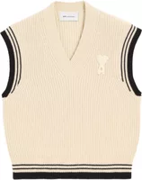 Ami Paris Ami De Coeur Sleeveless Ribbed Sweater White