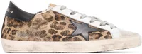 Super-Star Leopard Print Black Heel Tab (W)