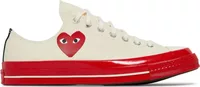 Converse Chuck Taylor All Star 70 Ox Comme des Garcons PLAY Egret Red Midsole