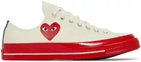 Converse Chuck Taylor All Star 70 Ox Comme des Garcons PLAY Egret Red Midsole