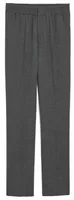 Elasticated-Waist Wool Trousers Straight-Fit Carbon Grey