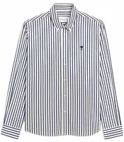 Ami De Coeur Striped Cotton Shirt Royal Blue/White
