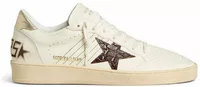Ball-Star Burgundy Croc-Print Leather Star Gold Heel Tab (W)