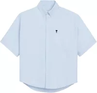 Ami Paris Ami De Coeur Boxy Embroidered Shirt Sky Blue