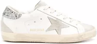 Golden Goose Super-Star Gray Star Silver Glitter Heel Tab (W)