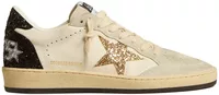 Golden Goose Ball-Star White Nappa Gold Glitter Star Black Glitter Heel (W)