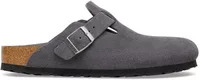 Birkenstock Boston Soft Footbed Suede Charcoal Tonal FB