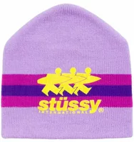 Stussy Stripe Ski Beanie Purple