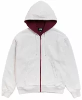 Double Faced Zip Hoodie Ash Heather