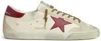Golden Goose Super-Star White Leather Red Star Beige Suede Inserts